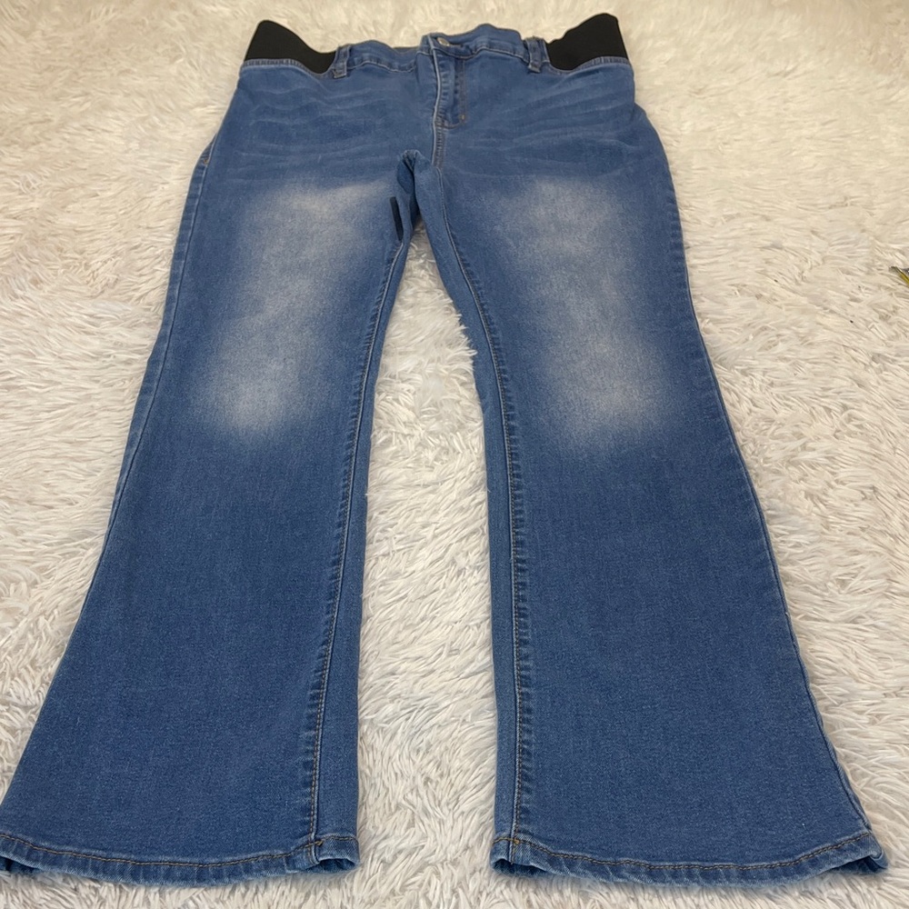 SHEIN Blue Flare & Wide Leg MATERNITY  JEANS SIZE M-6
